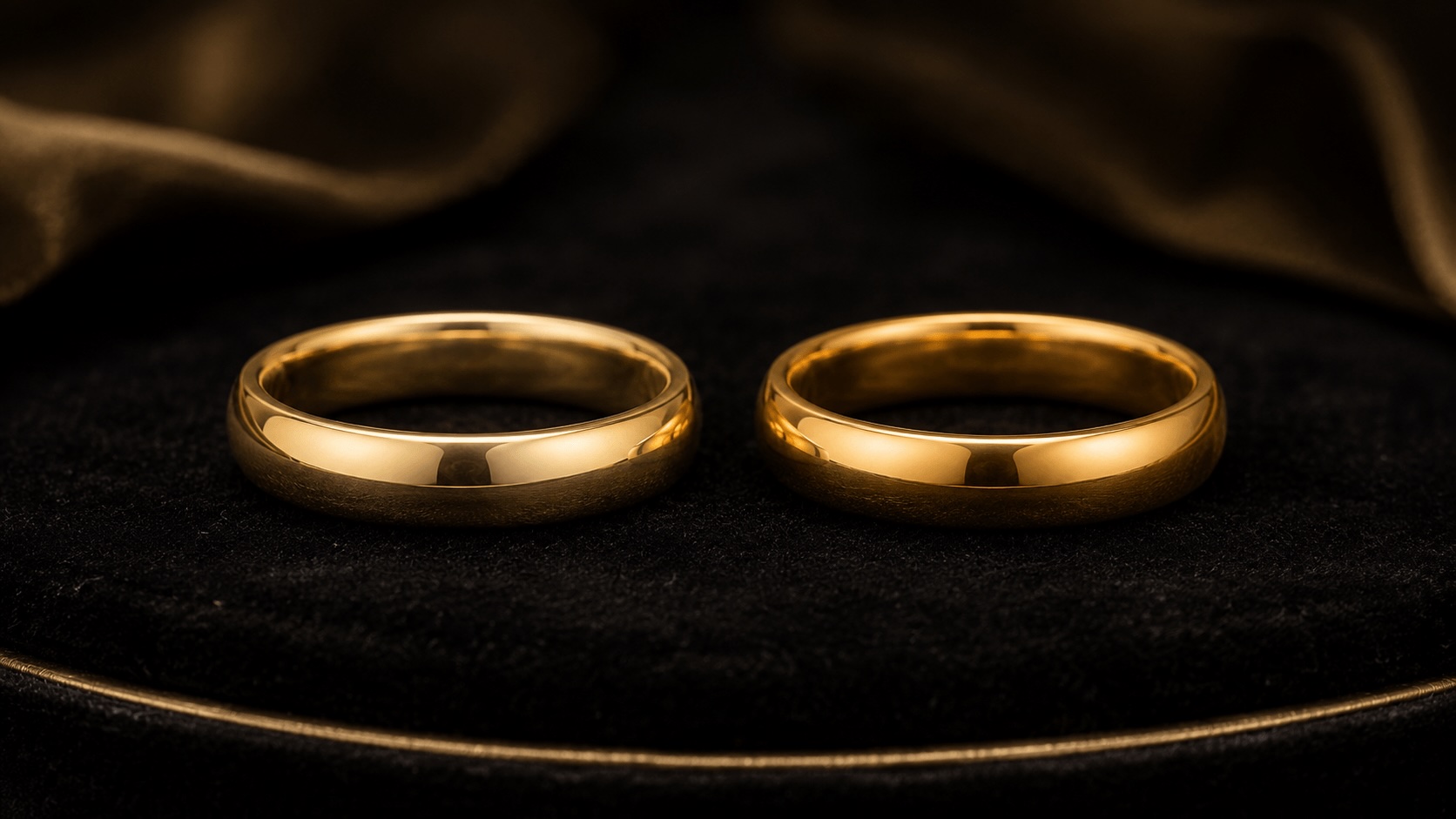 Comparativa de dos argollas de matrimonio en oro 10k y 14k